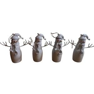Glitter Snowman Ornaments‎ lot of 4 Christmas Tree